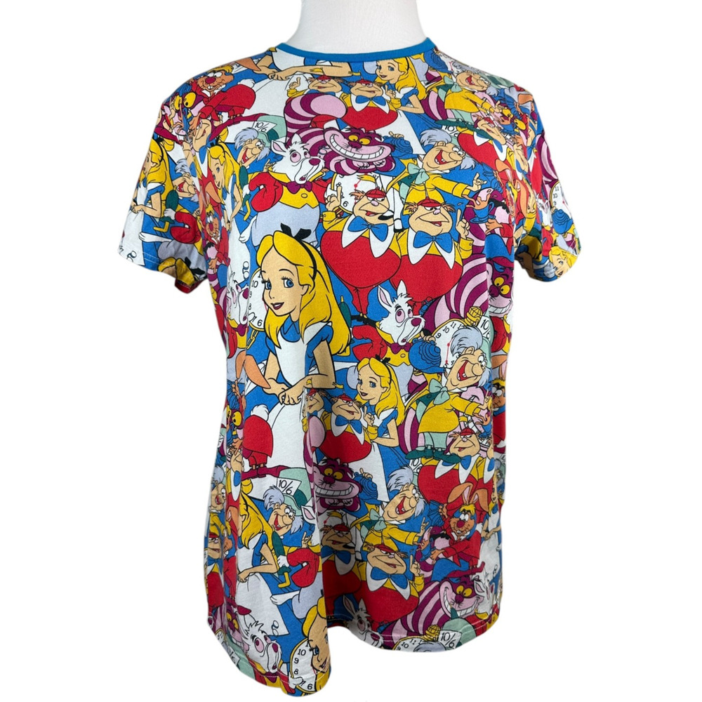 Cakeworthy x Disney x Alice In Wonderland Character Collage Cotton T-Shirt XL - Picture 4 of 15